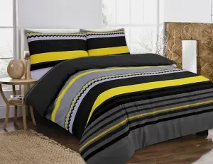 Benjamin Stripes Duvet Quilt Cover Polycotton Printed Summer Bedding Set