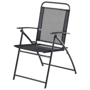 Set of 4 Garden Chairs LIVO Metal Black