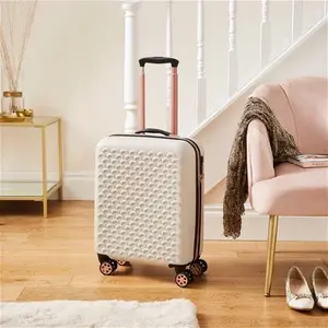 Dunelm Scalloped Grey Hard Shell Suitcase, Size: Cabin Case