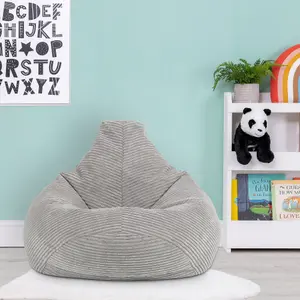 icon Kids Dalton Corduroy Bean Bag Chair Grey Childrens Bean Bags