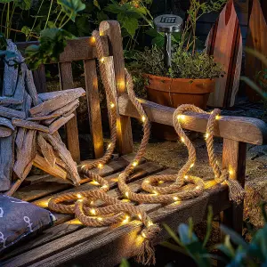 Gardenwize 4 Metre Solar Powered Decorative Rope String Lights Patio Decking Tree Wall Lights