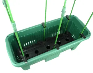 simpa Dark Green Climbing Plants Grow Kit: 70cm Trough Pot & Trellis Stakes