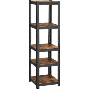 Shelving Unit, 37 x 37 x 150 cm, 400 kg Load Capacity (80 kg per Shelf), Industrial, Adjustable Storage Shelves, for Any Room