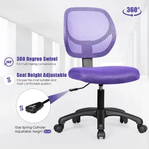 Costway Ergonomic Computer Desk Chair Low-Back Task Study Chairs Office Armless Chair