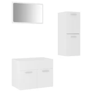 Berkfield Bathroom Furniture Set White Engineered Wood