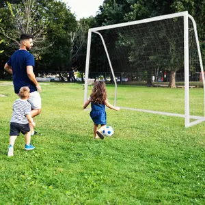 Costway All Weather Football Goal Football Training Net w/ UPVC Pipes