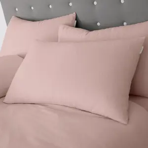 Brushed Cotton Duvet Cover Set Pink / King - 2 Standard Pillowcases