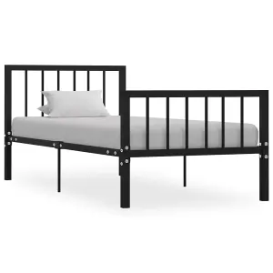 Berkfield Bed Frame Black Metal 90x200 cm