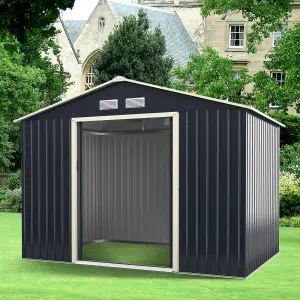 Costway 9.1 x 6.3 FT Outdoor Storage Shed Large Organizer House Double Sliding Door