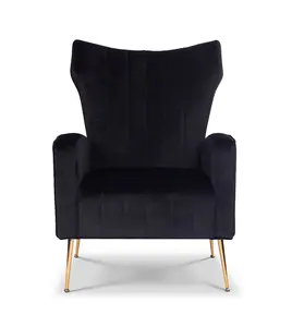 Velvet Black Talia Accent Chair