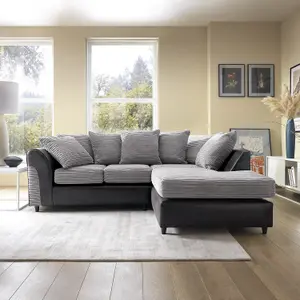 Harvey Right Facing Corner Sofa in Grey