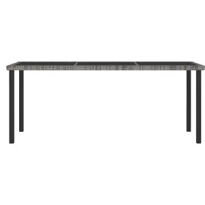 Berkfield Garden Dining Table Grey 180x70x73 cm Poly Rattan