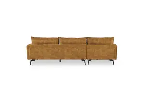 Savoy 3 Seater Velvet Sofa With Left Hand Chaise, Gold Velvet