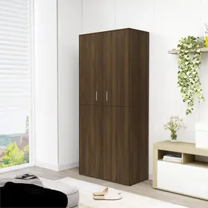 Shoe Cabinet Brown Oak 80x39x178 cm Engineered Wood