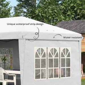 Outsunny 3 x 6m Heavy Duty Gazebo Marquee Party Tent with Storage Bag White