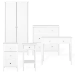 Valenca Satin white MDF 1 Drawer Bedside table (H)700mm (W)400mm (D)354mm