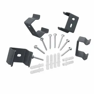 Right Radiators Oval Column Radiator Horizontal Mounting Bracket Kit Fittings Set Anthracite