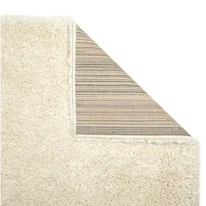 Modern Easy to Clean Cream Plain Shaggy Rug for Dining Rug-200cm X 285cm