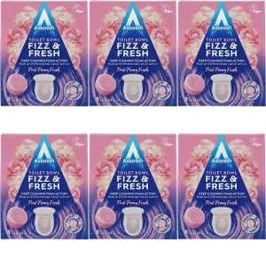 Astonish Toilet Bowl Fizz & Fresh Tabs Pink Peony Fresh, 8 Tablets (Pack of 6)