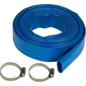 Pro-Kleen 5M PVC Heavy Duty Layflat Submersible Pump Hose For Flood Water, Hot Tubs, Ponds