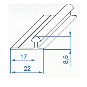 Rothley Ares 1200mm Sliding Door Track Suitable for 2 Doors