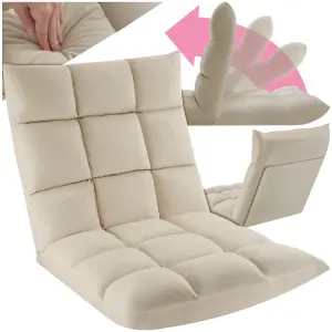 Recliner Snooze - 2 in 1 armchair or lounger, velvet, 14-step adjustable backrest - beige