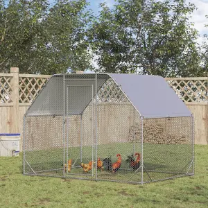 PawHut Chicken Run with Roof, Walk In Chicken Coop for 4-6 Chickens, Hen House, Duck Pen, Outdoor 280 x 190 x 195cm