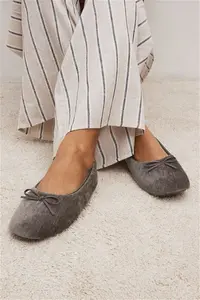 Womens Next Charcoal Grey Ballerina Slippers - Charcoal Grey