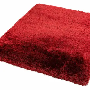 Red Handmade , Luxurious , Modern , Plain , Shaggy , Sparkle Easy to Clean Rug for Living Room, Bedroom - 200cm X 300cm