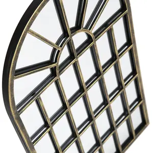 Large Gothic Arch Mirror - Black Gold