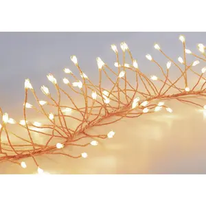 Christmas 800 Door Garland Cluster LED Lights with Copper pin wire String (5.5m) Yellow/White