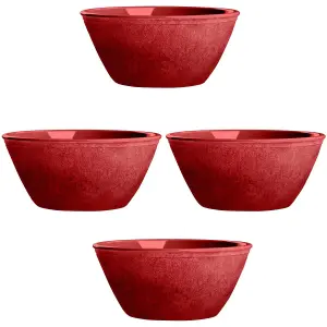 Purely Home Potters Reactive Glaze Red Melamine Bowls - Set of 4