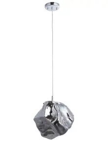 Anson Lighting Norma Pendant light finished in Chrome metallic glass and chrome plate