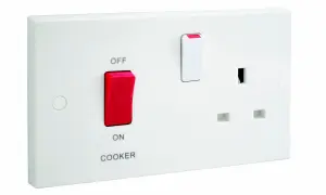 BG White Cooker switch & socket