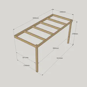 Wall Mounted Box Pergola - Wood - L180 x W420 x H270 cm - Light Green