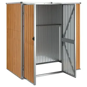 Berkfield Garden Tool Shed Brown 161x89x161 cm Galvanised Steel