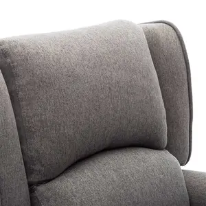 Charlotte Modern Fabric Pushback Recliner Armchair Sofa Accent Chair Reclining (Grey)