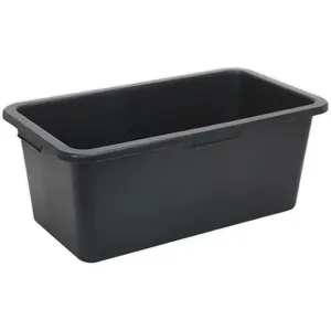 Durable 60L Black Storage Container with Integral Handles for Home and Industrial Use