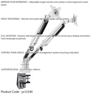 Ergonomic Dual Twin Monitor Desk Mount for 17-32" Screens