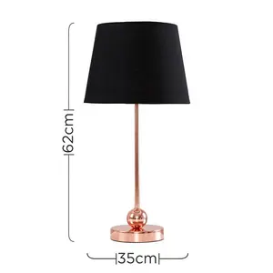 Edelfried 45cm Table Lamp Black / Brushed Chrome / No