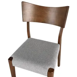 Set of 2 Dining Chairs EDEN Rubberwood Light Grey