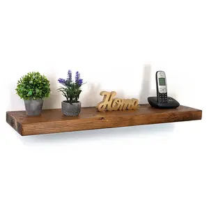 Handmade Wooden Floating Shelf Antique Grey / 4.5 cm H x 40 cm W x 14 cm D