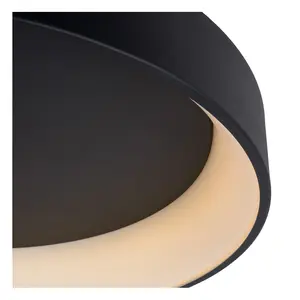 Lucide Talowe Led Modern Flush Ceiling Light 80cm - LED Dim. - 1x80W 3000K - Black