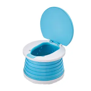 Blue Travel Portable Toilet Car Foldable Potty Seat for Children