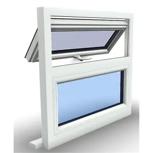 1095mm (W) x 1095mm (H) PVCu Flush Casement Window - 1 Top Opening Window - White Internal & External