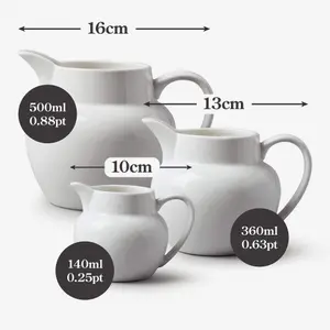 WM Bartleet & Sons Porcelain Round Bellied Milk Jugs, Set of 3