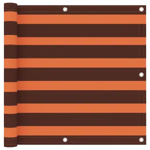 Berkfield Balcony Screen Orange and Brown 90x600 cm Oxford Fabric