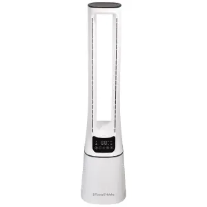 Russell Hobbs Bladeless Tower Fan Remote Control 105cm 22W Quiet and Ionised Air Filter RHBLDL12