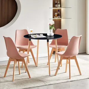 Dex 4 - Person Dining Set Black / Pink