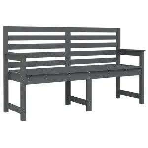 Berkfield Garden Bench Grey 159.5x48x91.5 cm Solid Wood Pine